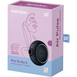 Pro To Go 3 Stimulaator ja Kahekordne Vibraator Must