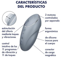 Tap & Climax 1 Vibrador Lay-On Cinza