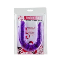 Dvigubas Violetinis Lanksčios Želė Konsistencijos Dildo
