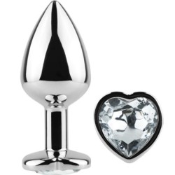 Metal Butt Plug Inimă Transparentă Mărimea S 7 Cm