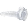Realistische Dildo met Zuignap en Testikels 16.7 Cm Transparant