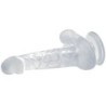 Realistische Dildo met Zuignap en Testikels 16.7 Cm Transparant