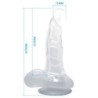 Realistische Dildo met Zuignap en Testikels 16.7 Cm Transparant