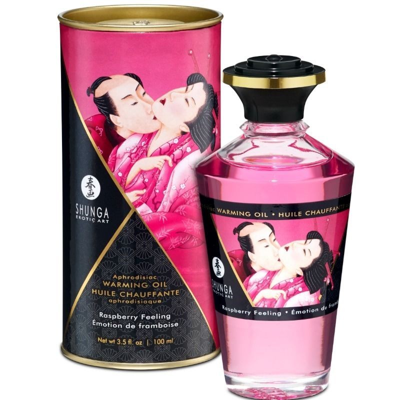 Soojendava toimega massaažiõli, intensiivne vaarika maitse, 100 ml