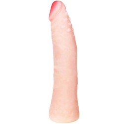 Realistiškas 19 cm odos pojūčio silikoninis dildo, spalva parenkama atsitiktinai.