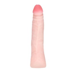 Realistiškas 19 cm odos pojūčio silikoninis dildo, spalva parenkama atsitiktinai.