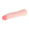 Realistiškas 19 cm odos pojūčio silikoninis dildo, spalva parenkama atsitiktinai.