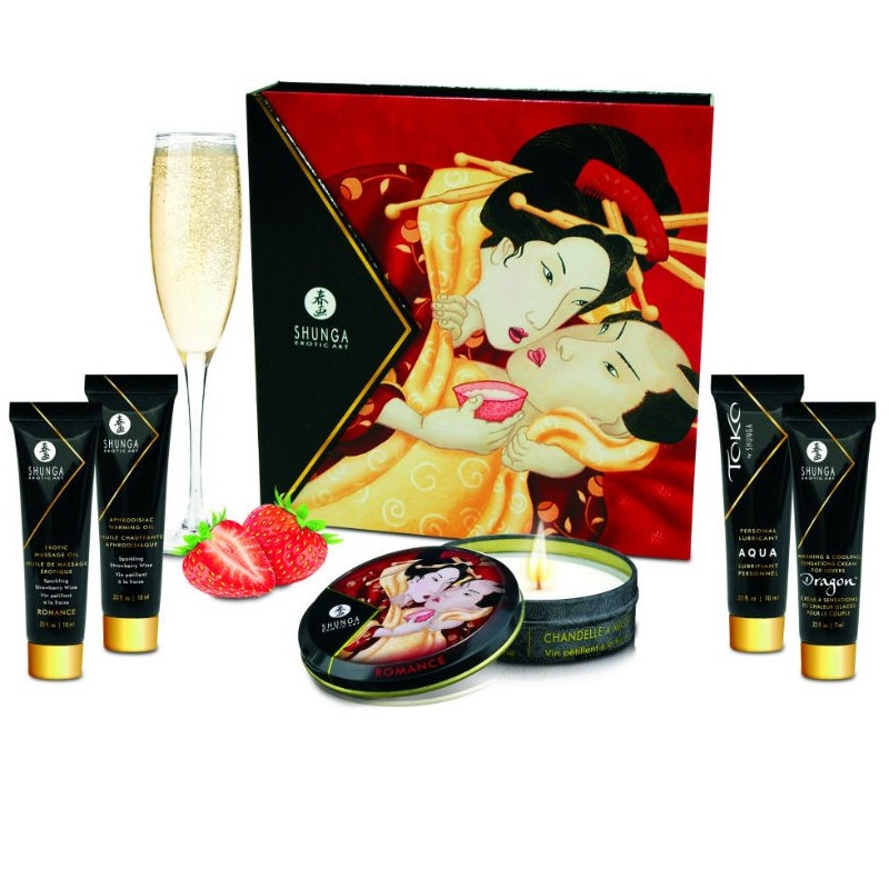 Rinkinys Secret Geisha braškės ir putojantis vynas