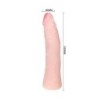 Realistiškas 19 cm odos pojūčio silikoninis dildo, spalva parenkama atsitiktinai.