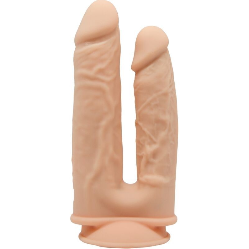 Model 1 Realistisk Penis Dobbelt Penetration Vibrator Premium Silikone Silexpan Fjernbetjening 17.5 / 19.5 Cm
