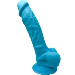 Modelul 1 Penis Realist Silicon Premium Silexpan Albastru 17.5 Cm