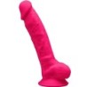 Model 1 Realistyczny Penis z Silikonu Premium Silexpan Fuksja 17.5 Cm