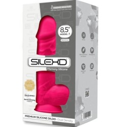 1. számú modell Prémium szilikon valósághű pénisz Silexpan fukszia 21,5 cm