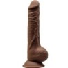 Modelul 1 Penis Realistic Silicon Premium Silexpan Maro 24 Cm