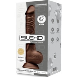 Modell 1 Realistisk Penis Premium Silikon Silexpan Brun 24 Cm