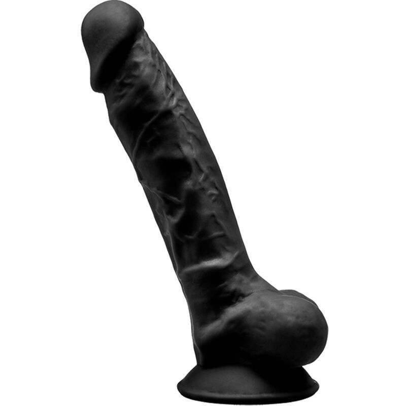 Model 1 Realistický Penis Prémiový Silikón Silexpan Čierny 17.5 Cm