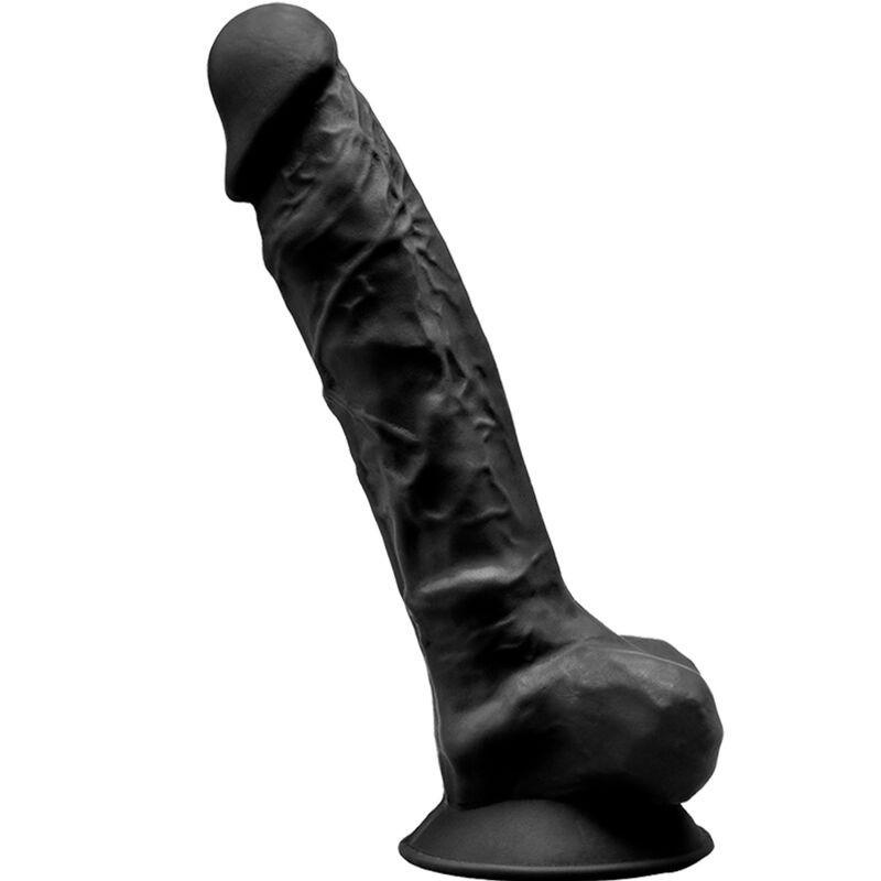 Model 1 Realistisk Penis Premium Silikone Silexpan Sort 20 Cm