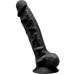 Model 1 Realistisk Penis Premium Silikone Silexpan Sort 23 Cm