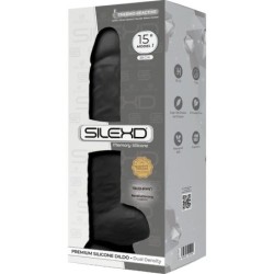 Model 1 Penís Realístic Silicona Premium Silexpan Negre 38 Cm