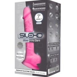 Modèle 1 Pénis Réaliste Silicone Premium Silexpan Rose Fluorescent 17.5 Cm