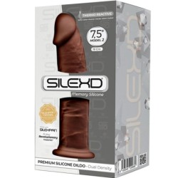Modelis 2 Realistiškas varpos formos premium silikoninis Silexpan rudos spalvos 19 cm