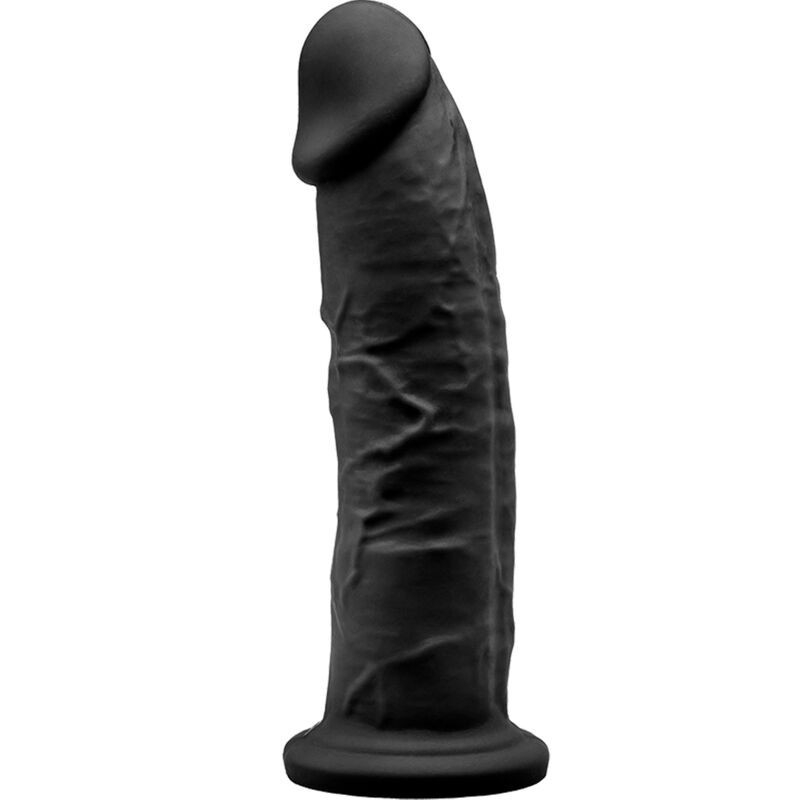 Modelis 2 Realistiškas varpos formos premium silikoninis Silexpan juodas 19 cm
