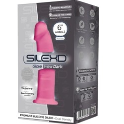 Modelo 2 Pene Realistico Silicona Premium Silexpan Rosa Fluorescente 15 Cm