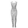 951696 Bodystocking Crotchless En Maille Avec Bretelles Aux Épaules Noir Taille Unique