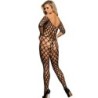 951719 Bodystocking med Net, Bare Skuldre, Sort, One Size