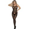 951726 Bodystocking Crotchless Elastisk Net Sort One Size