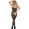 951726 Bodystocking Crotchless Elastisk Net Sort One Size