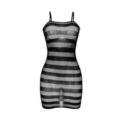 951733 Netkjole med Striber Sort One Size