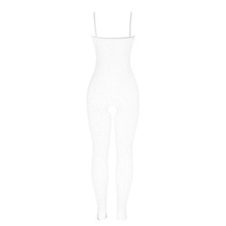 951740 Bodystocking Crotchless Net met Strikken Wit One Size