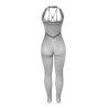 951788 Bodystocking Garā Zeķbikses Ar Tīkliņu, Lencītēm Uz Krūtīm Un Muguras, Melnas, Viens Izmērs
