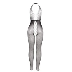 951832 Bodystocking Schiena Scoperta e Dettagli Incrociati Nero Taglia Unica