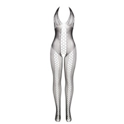951832 Bodystocking Atvērta Mugura Ar Krusteniskiem Akcentiem Melns Viens Izmērs