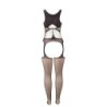 951900 Bodystocking Crotchless Med Net Med Kop Og Åbne Skuldre Sort One Size
