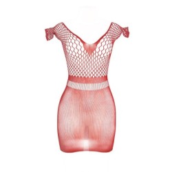 951924 Vestit De Reixeta Croché Curt Vermell Talla Única