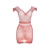 951924 Red Crochet Fishnet Mini Dress One Size
