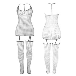 951955 Błyszczące Body Z Siatki Rozmiar Uniwersalny