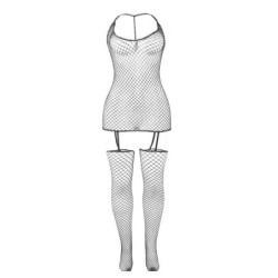 951955 Bodystocking De Rejilla Brillante Talla Única