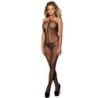 951979 Bodystocking i net med halterneck top, sort, one size