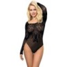 952051 Body i net med lange ærmer og bare skuldre Sort One Size