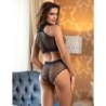 952082 Set van Glitter Netkleding Zwart One Size
