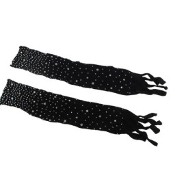 952174 Bodystocking i net med handsker og diamanter Sort One Size