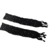 952174 Bodystocking i net med handsker og diamanter Sort One Size