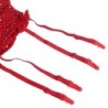 952181 Meia-Corpo de Rede Com Luvas e Diamantes Vermelho Tamanho Único