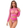 952204 Set di Rete 2 Pezzi a Maniche Lunghe Rosa Taglia Unica