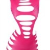 952273 Elastisches Netz-Kleid Langarm Rosa Einheitsgröße