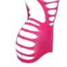 952273 Elastisches Netz-Kleid Langarm Rosa Einheitsgröße